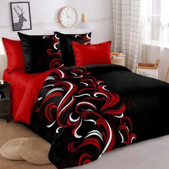 Beautifully Striking Dragon Flames Black Duvet Set - Picture 1 of 2
